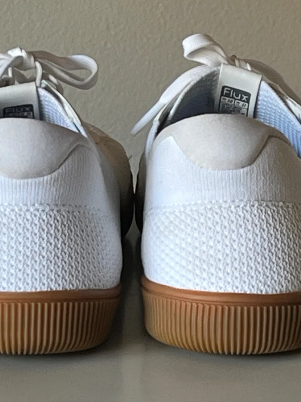 Flux Adapt Knit Trainers White/Gum M10 W11 Zero Drop Wide Toe Box Breathable